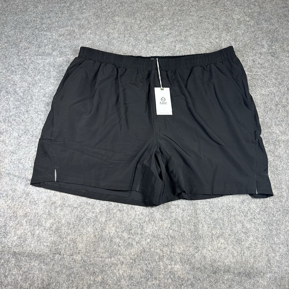 Tasc Performance Shorts Mens 2XL Recess 5" 2 In 1 Black Athletic